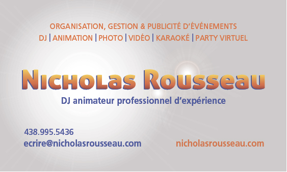 DJ animateur professionnel d'expérience - Nicholas Rousseau